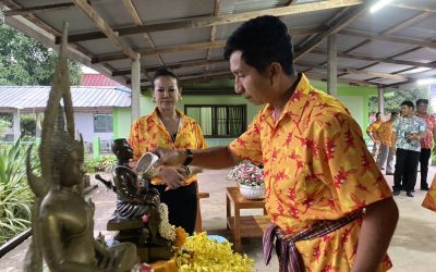 กิจกรรม “สุขสันต์วันสงกรานต์ 2567” ร่วมสรงน้ำพระพุทธรูป สรงน้ำพระไกรสิงหนาท และรดน้ำขอพร นายเสกสรร สวัสดิ์ศรี นายอำเภอเกษตรสมบูรณ์